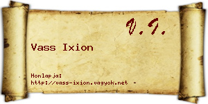 Vass Ixion névjegykártya